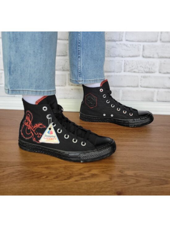 Converse Shoes - Converse x Dungeons & Dragons Chuck Taylor 8 Womens Shoes Black Sneakers A09886C